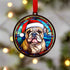 Bulldog in Santa Hat Suncatcher Decoration - CLEARANCE